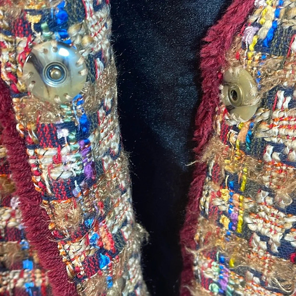 Ett:TWA Anthropologie Harlequin Tweed Blazer size S - Picture 6 of 15